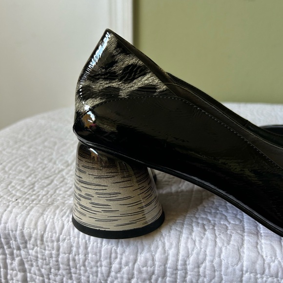 New ALLBITEFO Women’s Patent Black animal Detail size 7.5 Heels - Picture 3 of 12